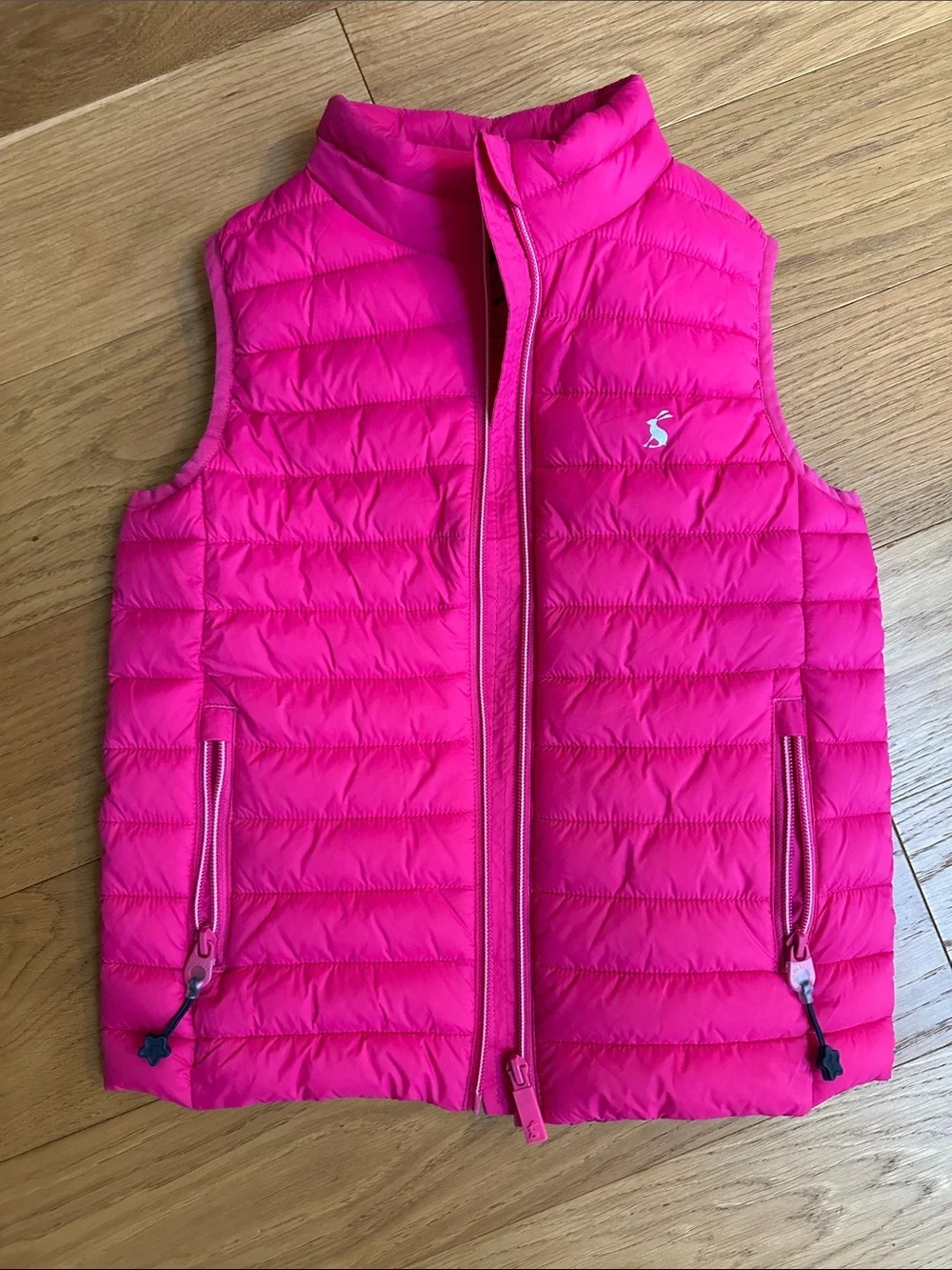 Joules Girls Hot Pink Quilted Puffer Vest